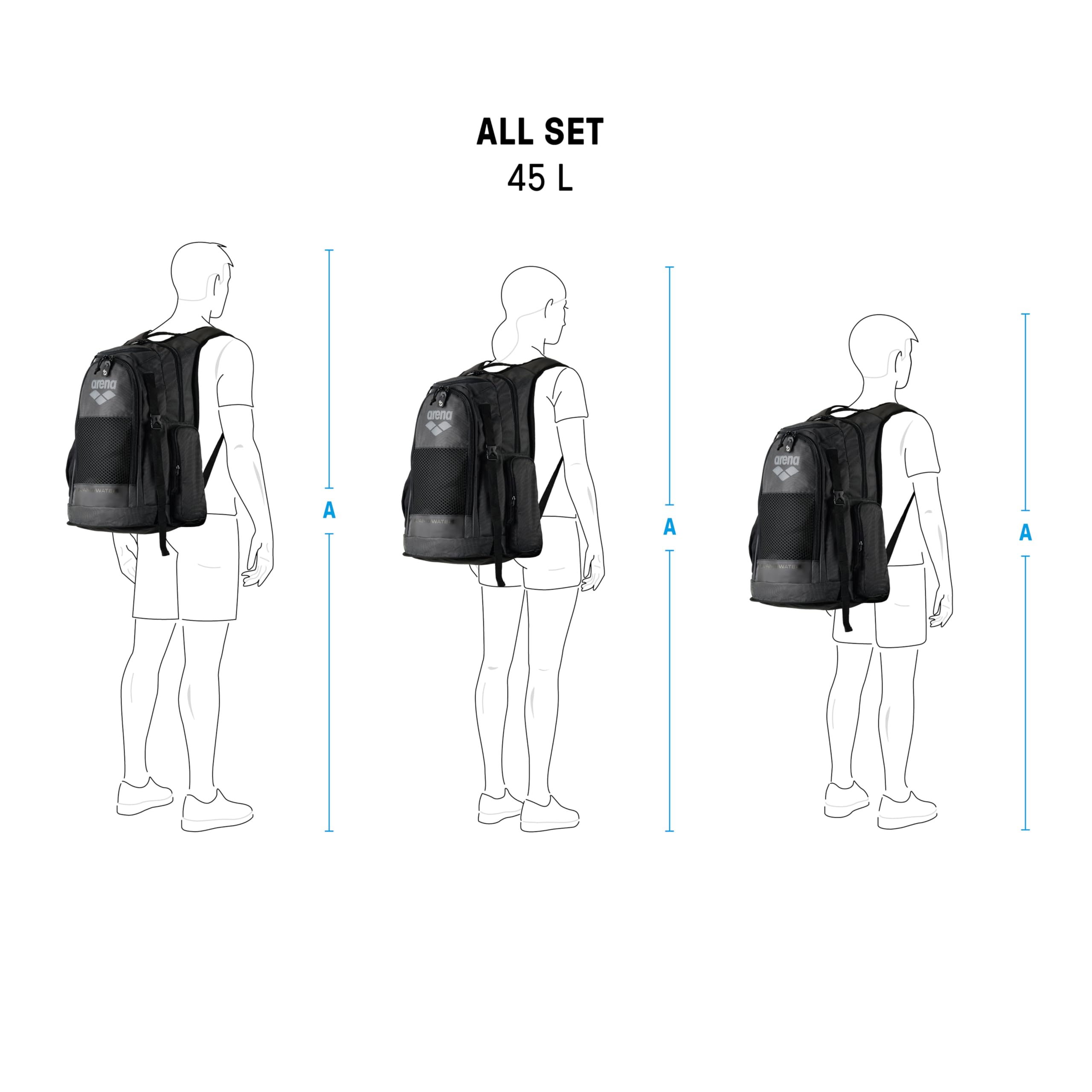 ARENA All Set Sports Swim Backpack Athletes Gym Rucksack Multisport Daypack Large Size Training Gear Equipment Bag 45 Liters - Image 5