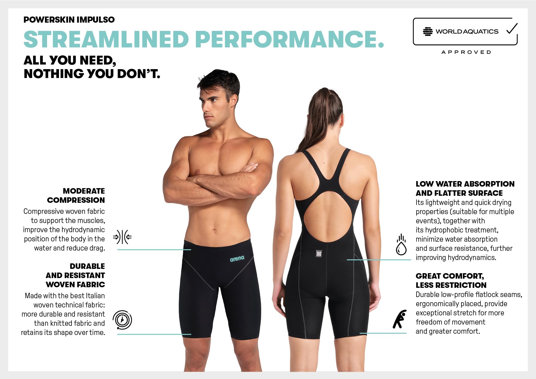 Arena Girls' Junior Powerskin Impulso Open Back Racing Swimsuit Full Body Short Leg Tech Suit - Image 5