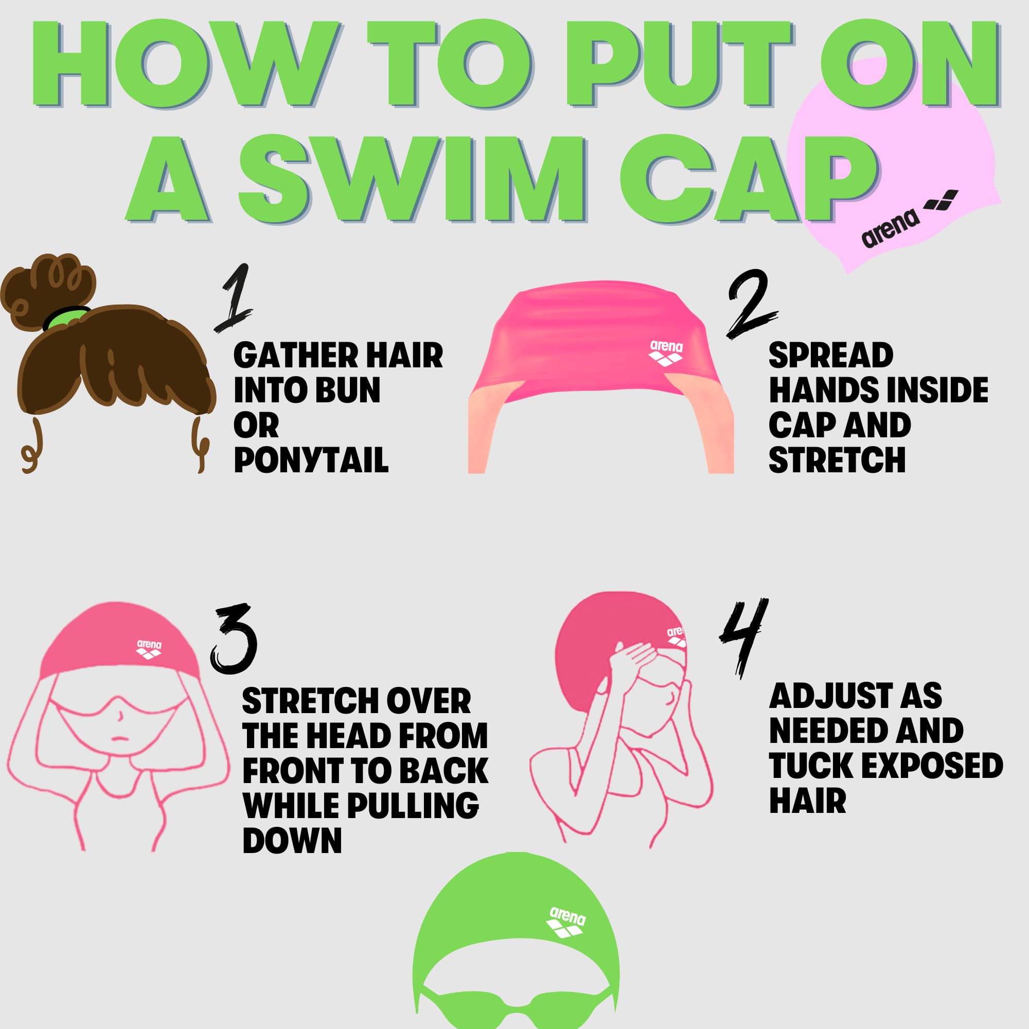 Arena Arena Junior Unix II Kids’ Fabric Swim Cap for Boys and Girls Ages 6 to 12 - Image 4