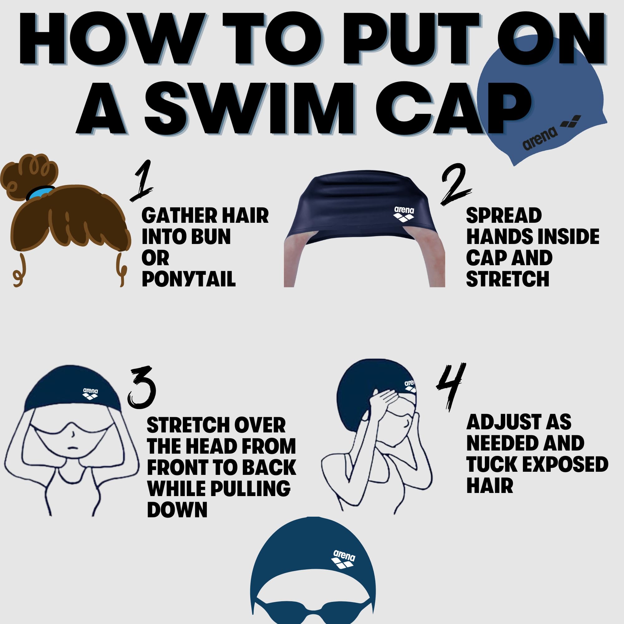 Arena Unisex Adult Poolish Molded Silicone Swim Cap for Intensive Training and Swimming Comfortable Elastic Fit, One Size - Image 6