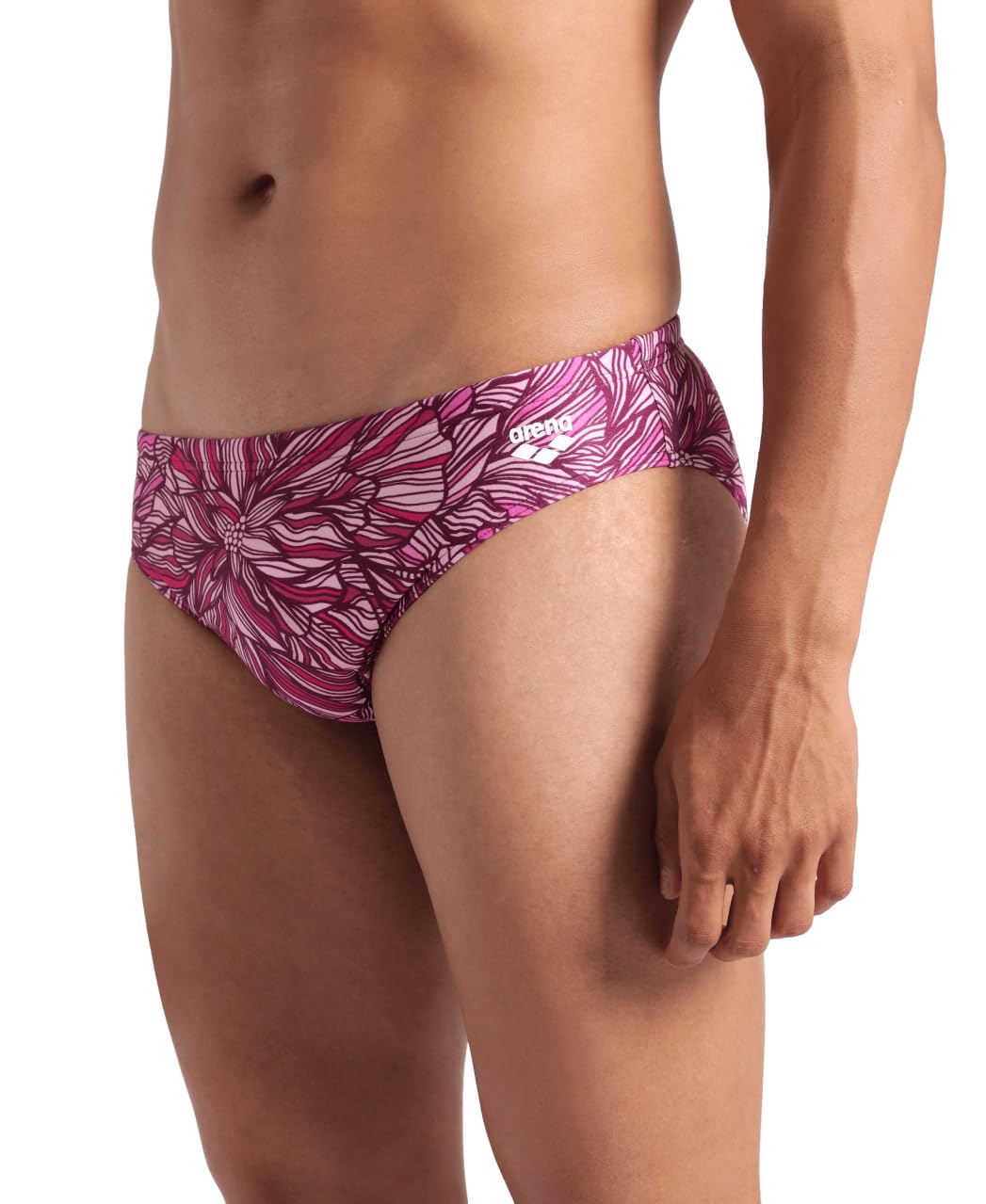 ARENA Men's Performance Breast Cancer Awareness Collection Pink Dahlia Swim Briefs - Image 4