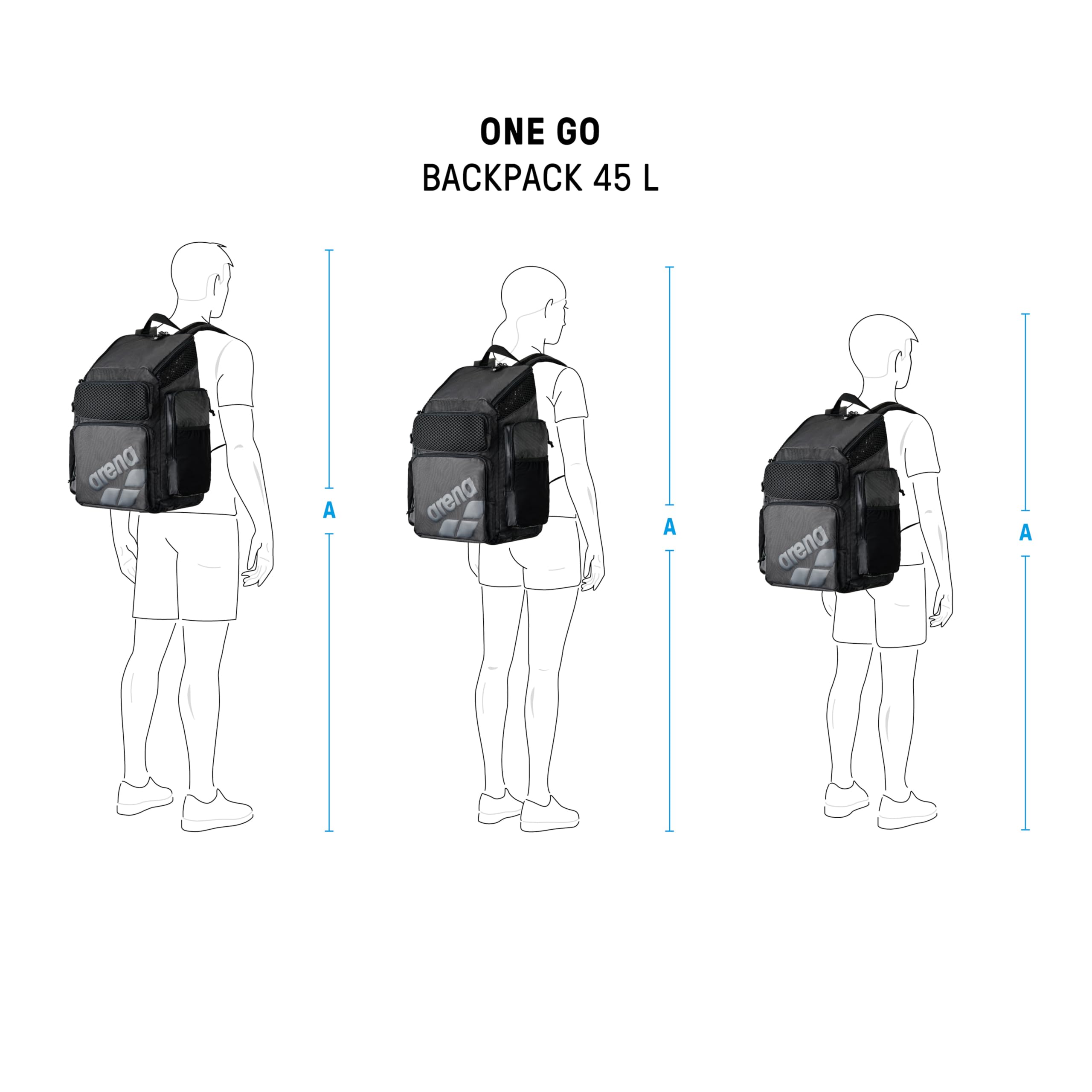 ARENA One Go Backpack 45 Liters Swimmer Athlete Daypack Large Size Equipment Swim Bag - Image 6