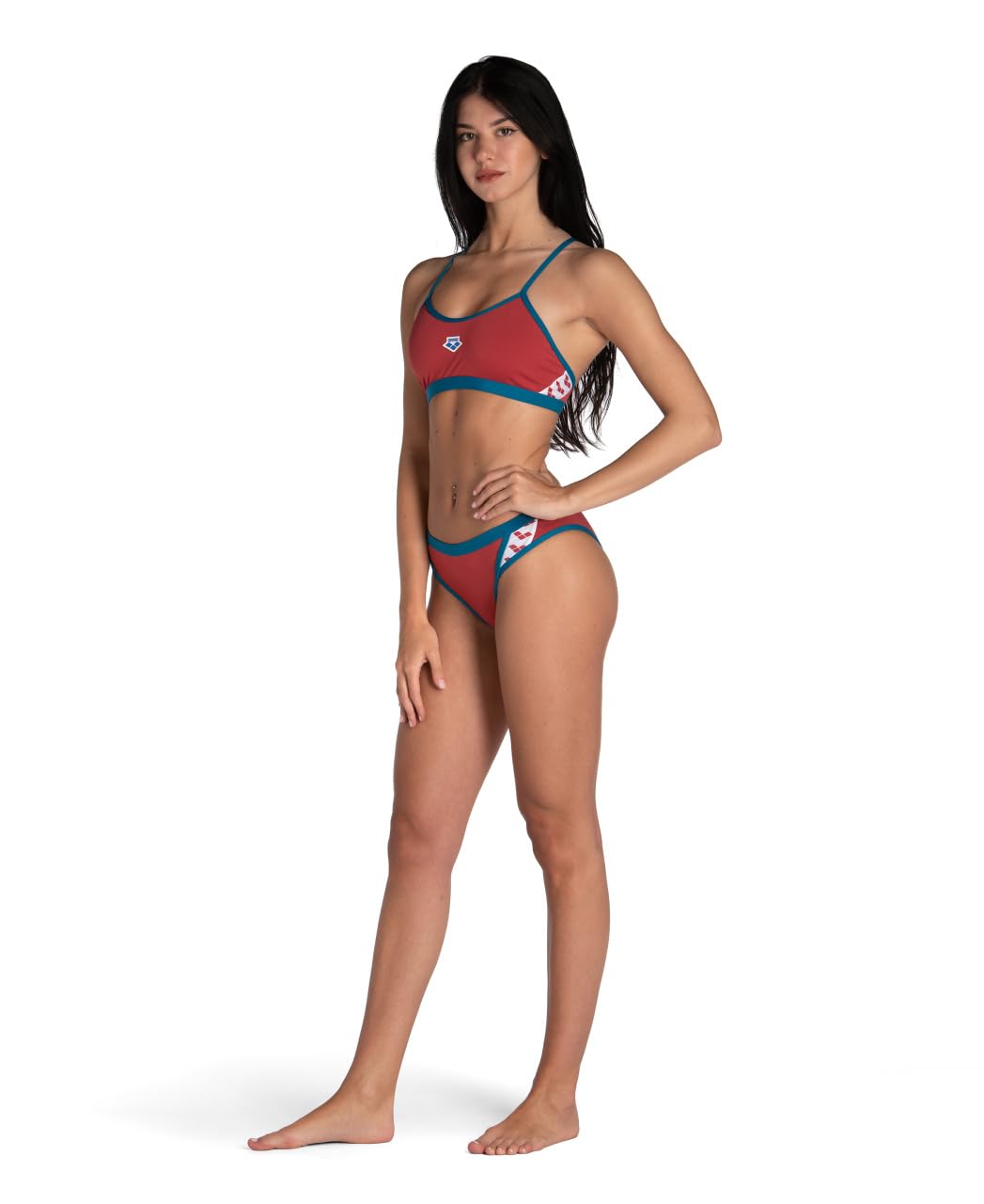 Arena Performance Icons Solid Women's Two-Piece Swimsuit Cross Back MaxLife Bikini Pool Training Suit - Image 7