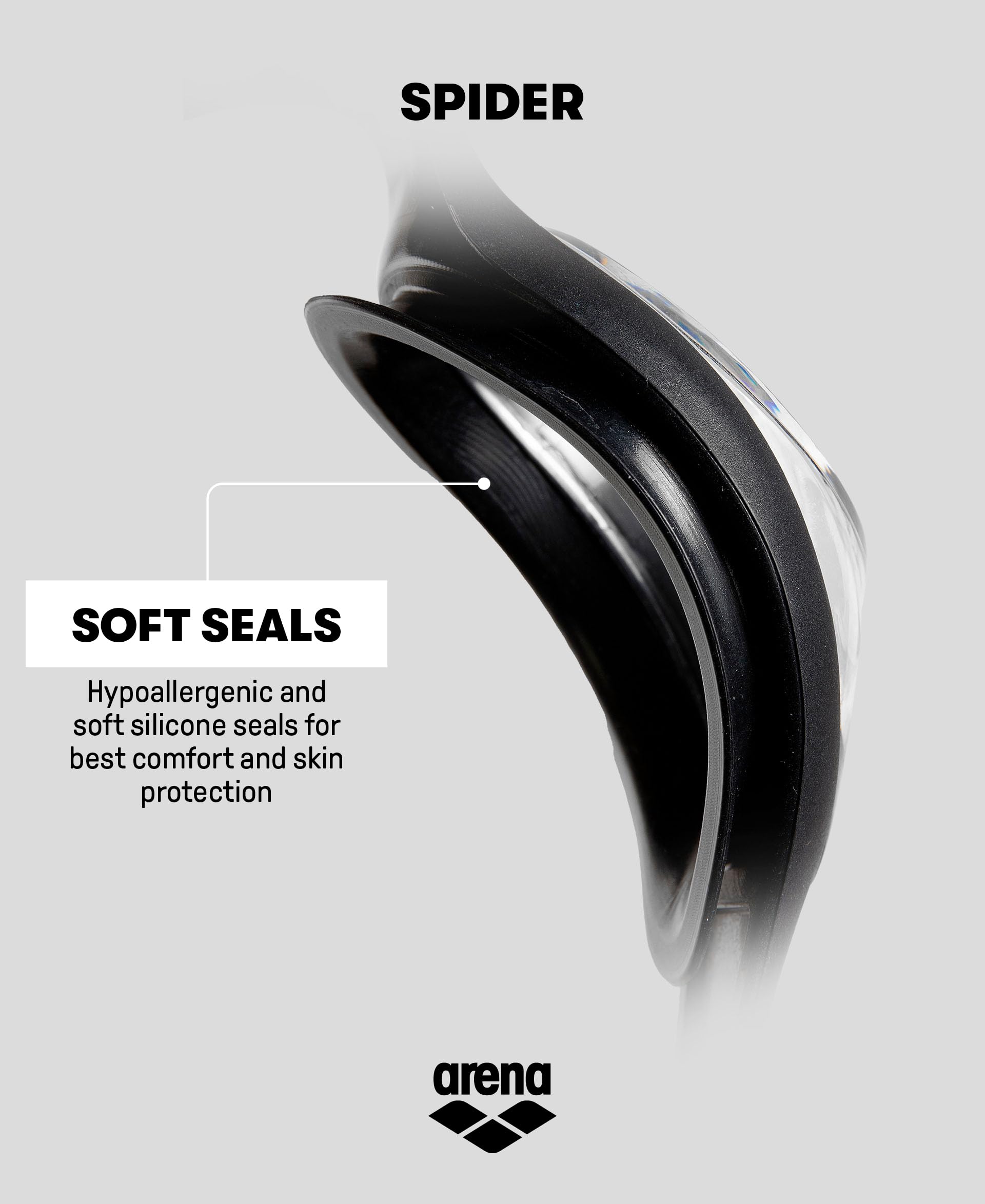 ARENA Unisex Adult Spider Swimming Goggles for Beginners Men and Women Fitness Swimming Anti Fog Non-Mirror Lens No Leak Seal - Image 4