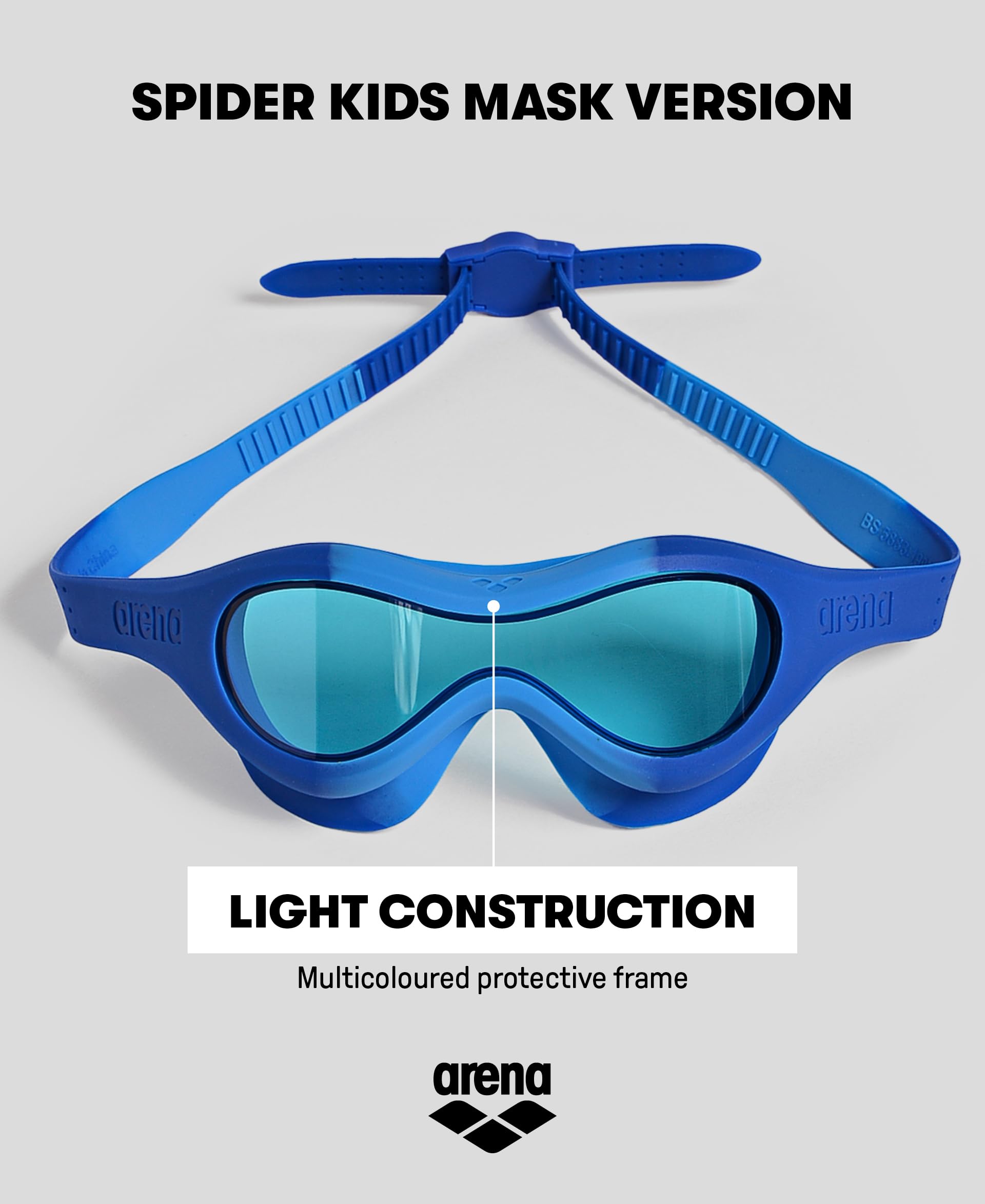 ARENA Unisex Kids Spider Swim Mask Boys and Girls Ages 2 to 5, Anti-Fog Non-Mirror Lens, Easy to Use Strap Wide View Snug Fit - Image 4