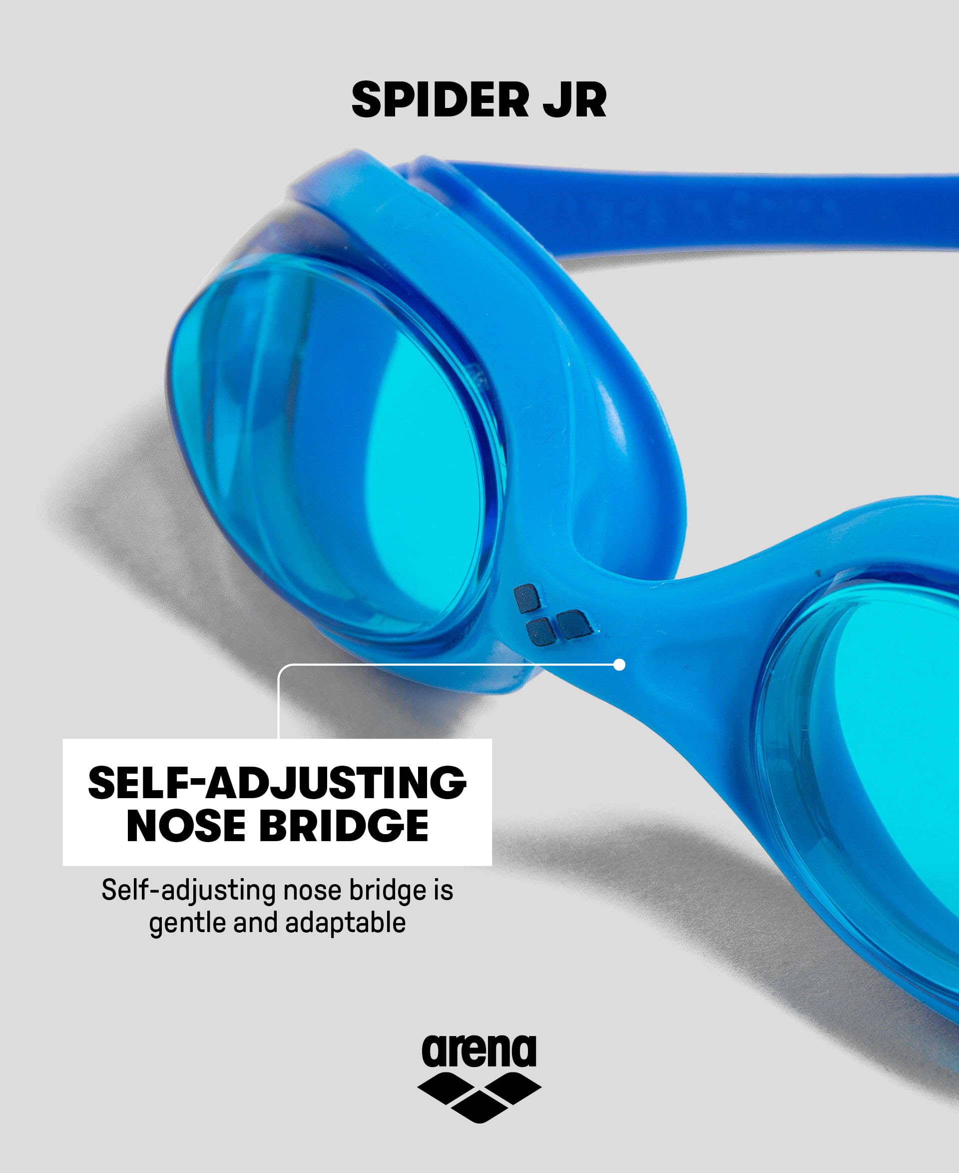 ARENA Unisex Youth Spider Junior Swim Goggles Girls and Boys Ages 6 to 12 Fogless Lenses Easy to Adjust Strap No Leak - Image 4