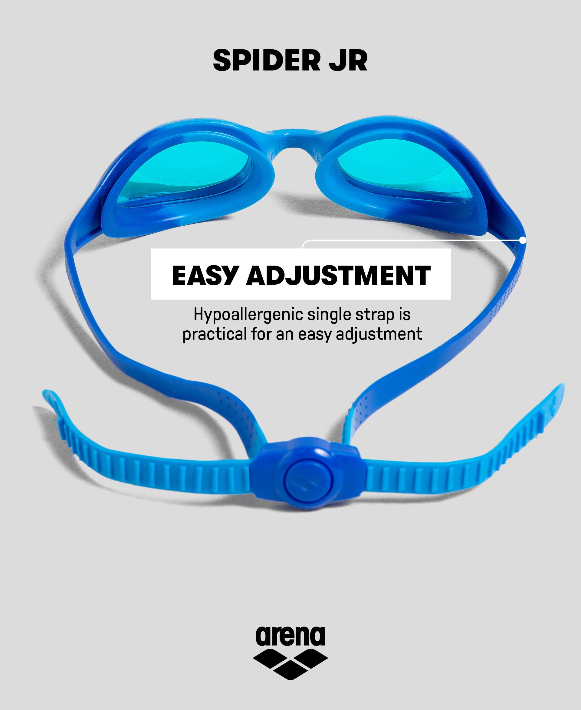 ARENA Unisex Youth Spider Junior Swim Goggles Girls and Boys Ages 6 to 12 Fogless Lenses Easy to Adjust Strap No Leak - Image 6