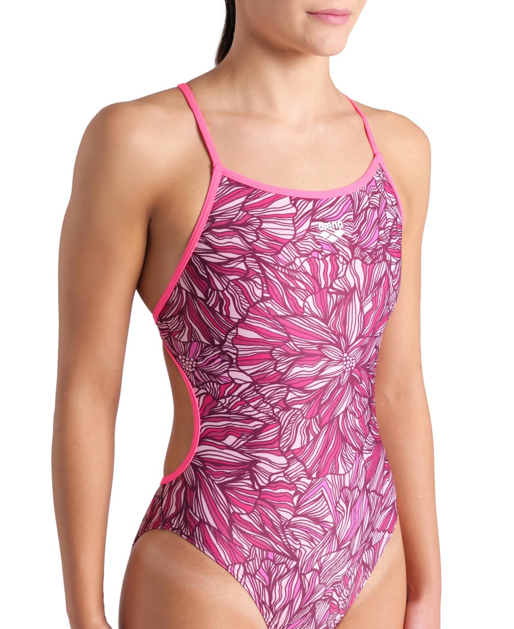 ARENA Women's Performance Breast Cancer Awareness Collection Pink Dahlia Swimsuit - Image 4